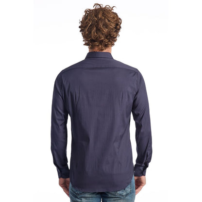 Blue Cotton Men Shirt