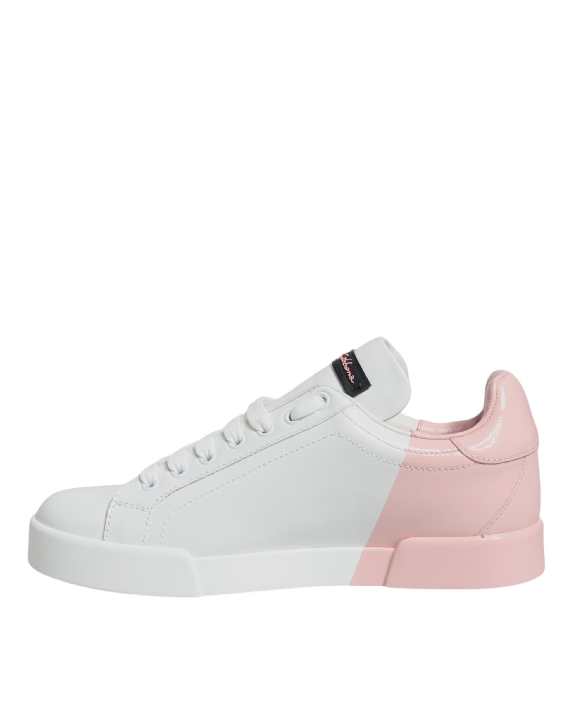 White Pink Portofino Low Top Sneakers Shoes