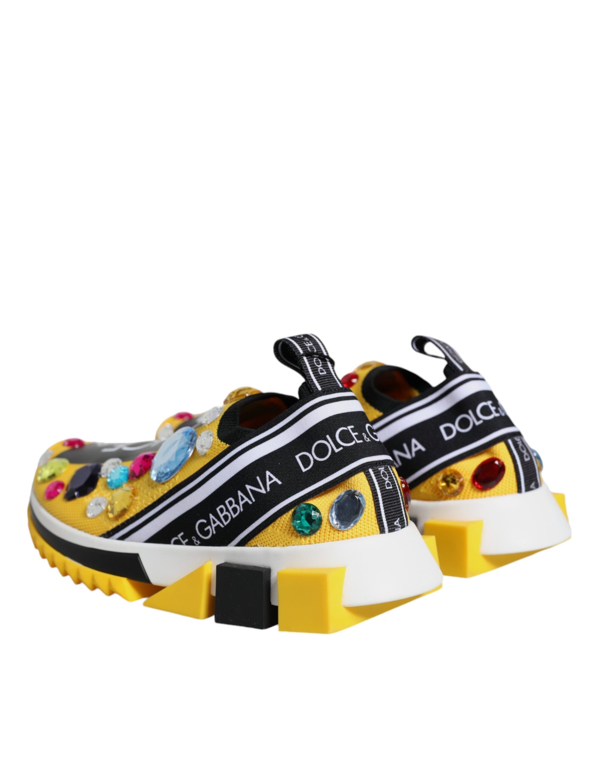 Yellow Sorrento Crystals Low Top Sneakers Shoes