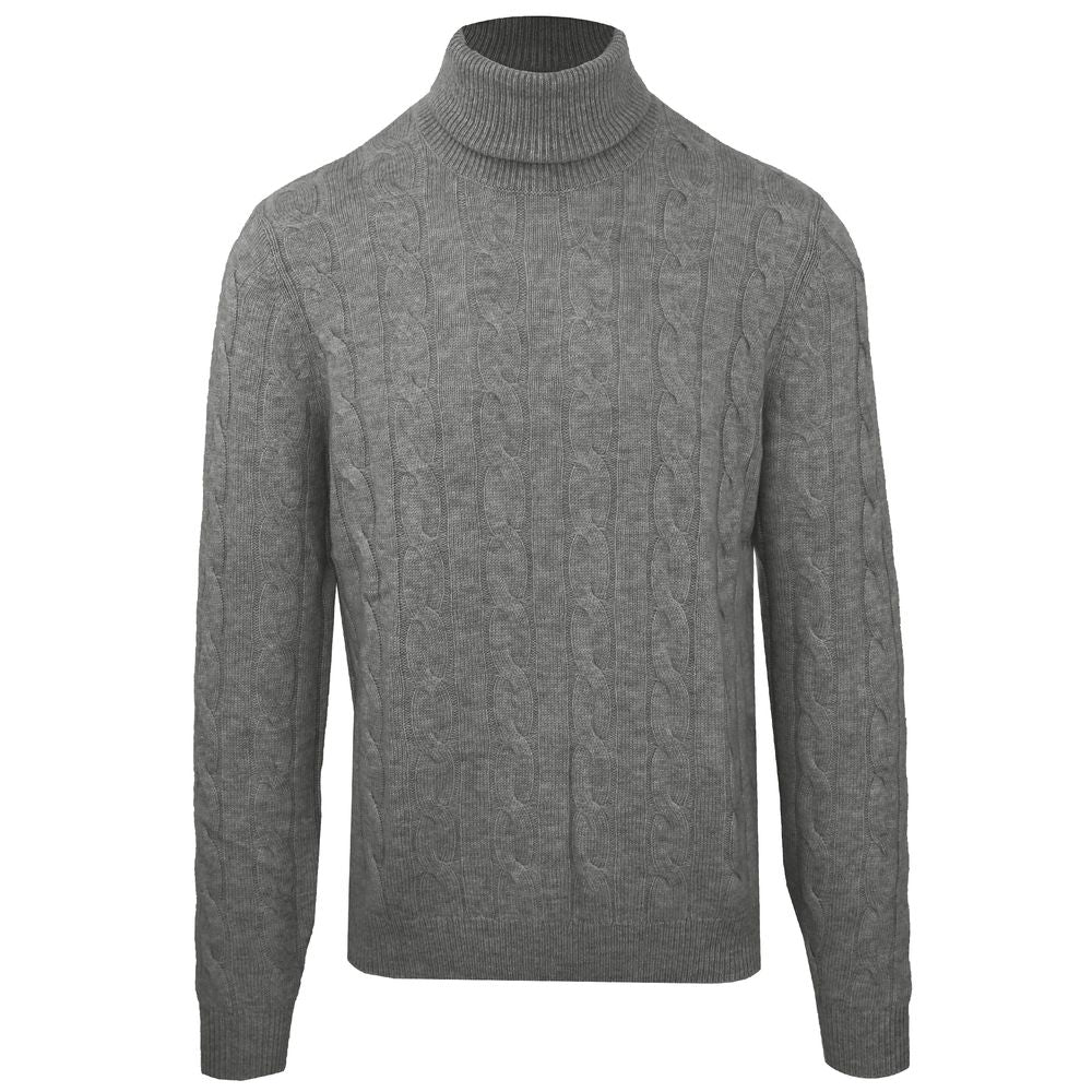 Gray Wool Men's Turtleneck Sweater