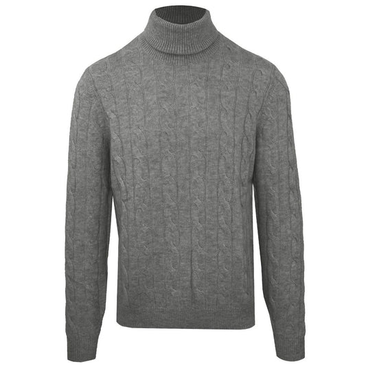 Gray Wool Men's Turtleneck Sweater