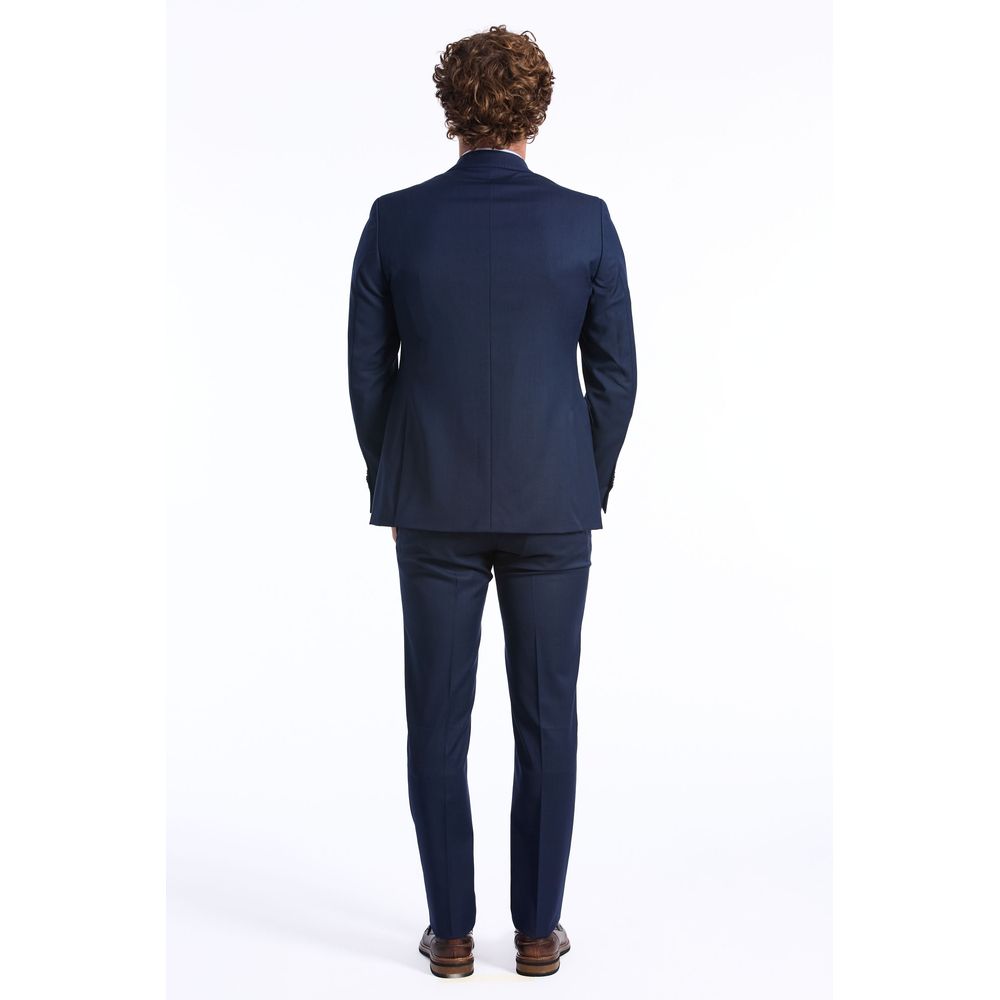 Blue Wool Men Suit