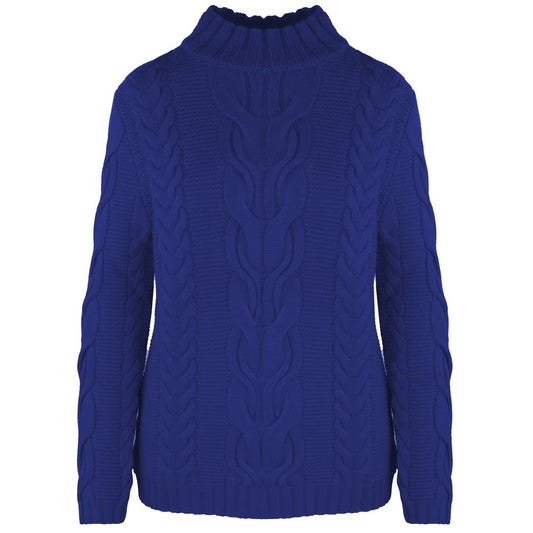 Blue Wool Women's Turtleneck Sweater