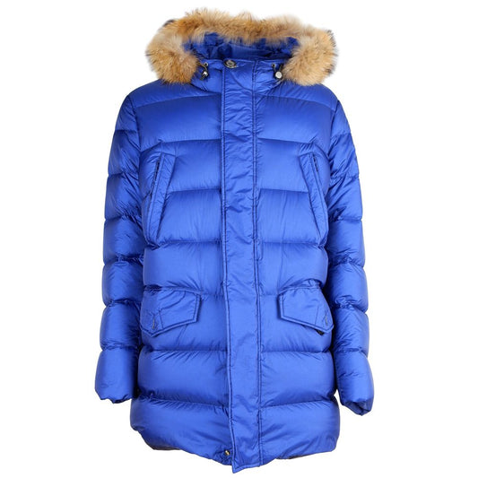 Blue Nylon Men's Down Jacket