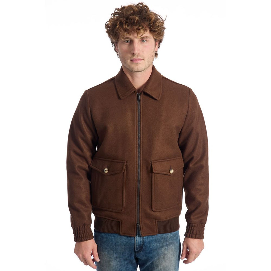 Brown Wool Men Jacket