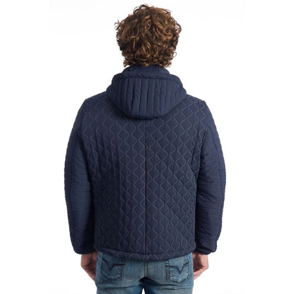 Blue Polyamide Men's Quilted Jacket