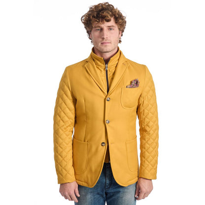 Yellow Wool Men Jacket