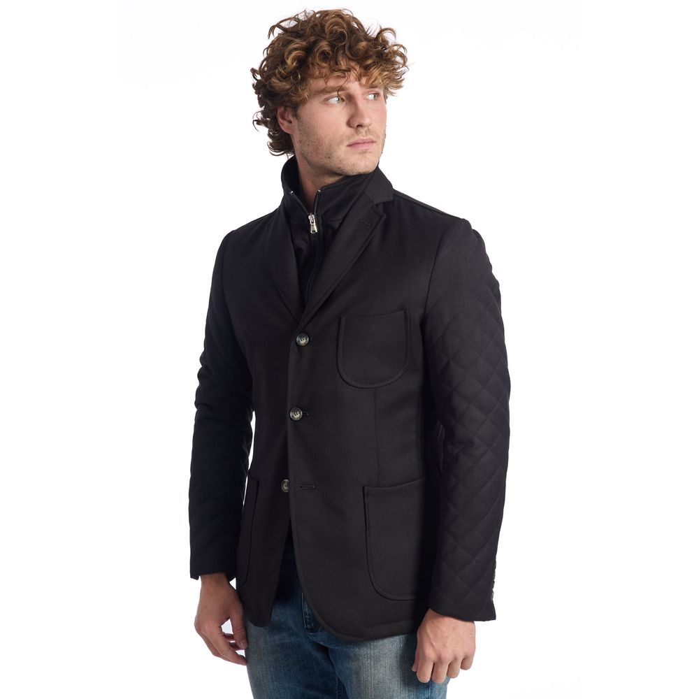 Black Wool Men Jacket