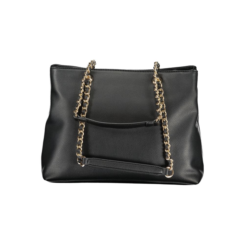 Black Polyethylene Women Handbag