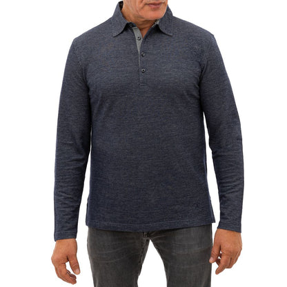 Blue Wool Polo Shirt