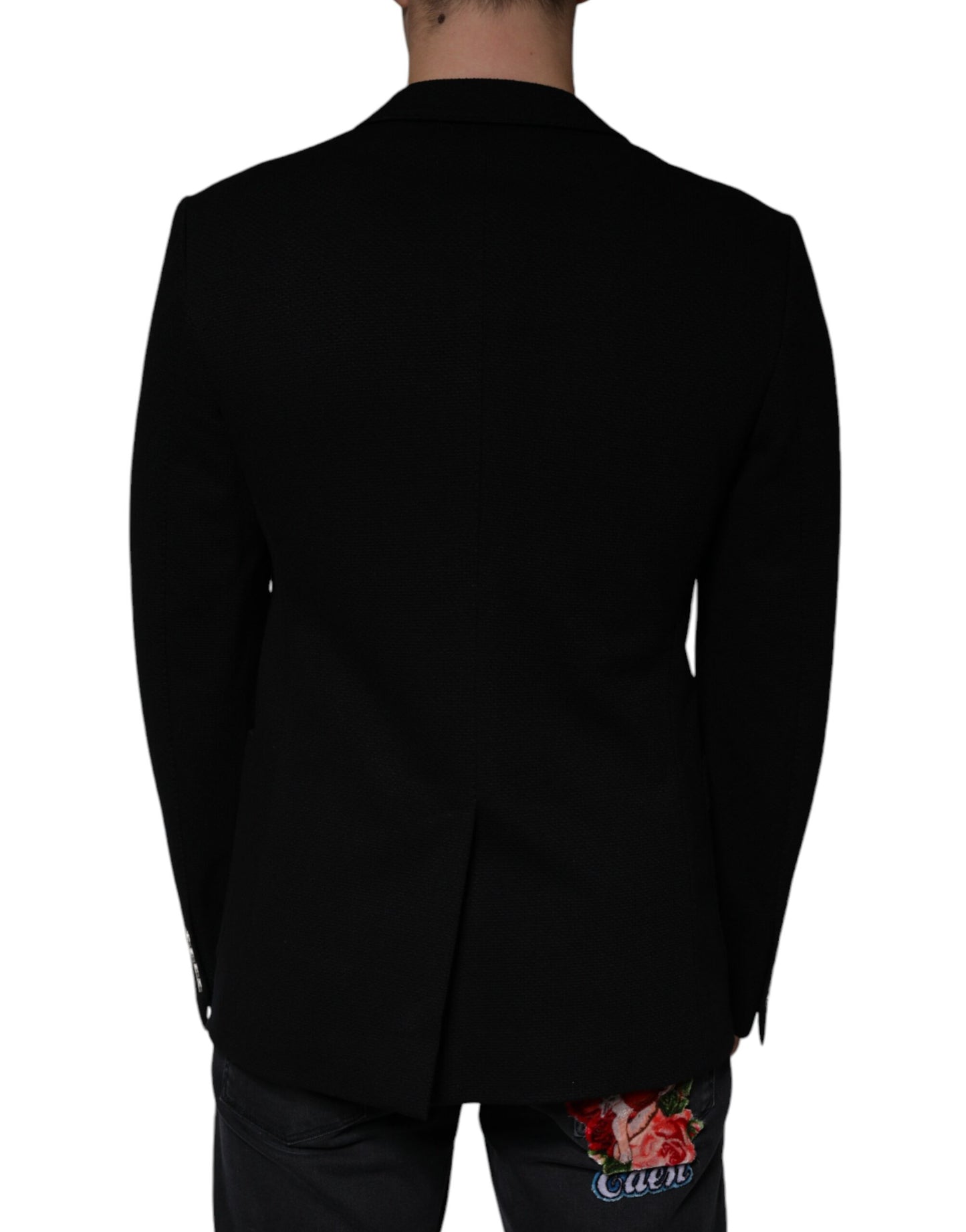 Black Crown Bee Single Breasted Coat Blazer