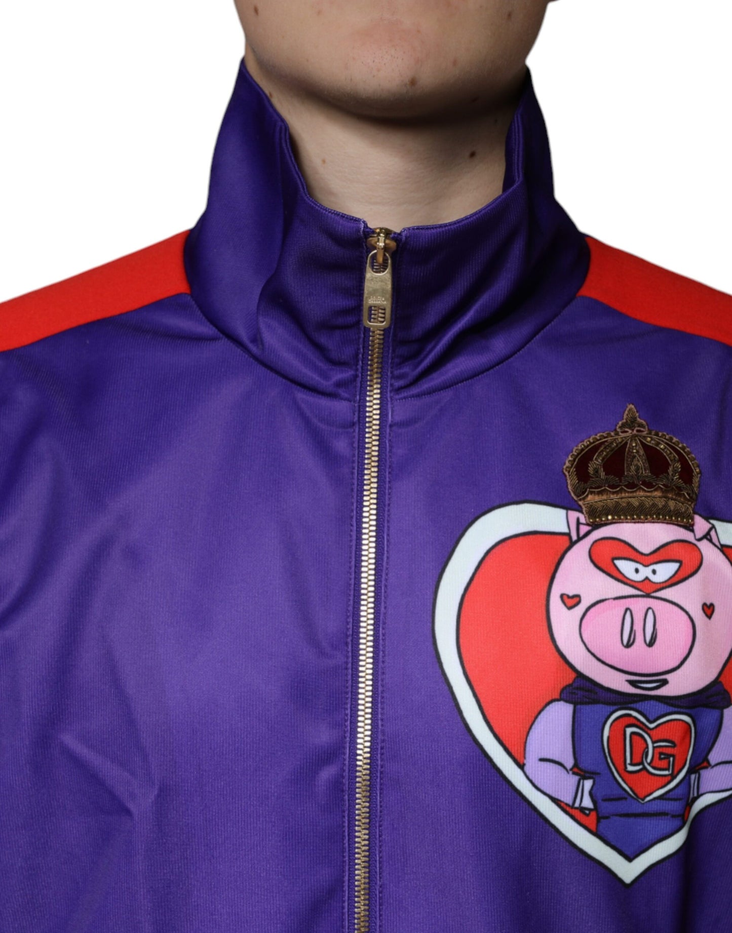 Purple YEAR OF THE PIG Full Zip Bomber Jacket