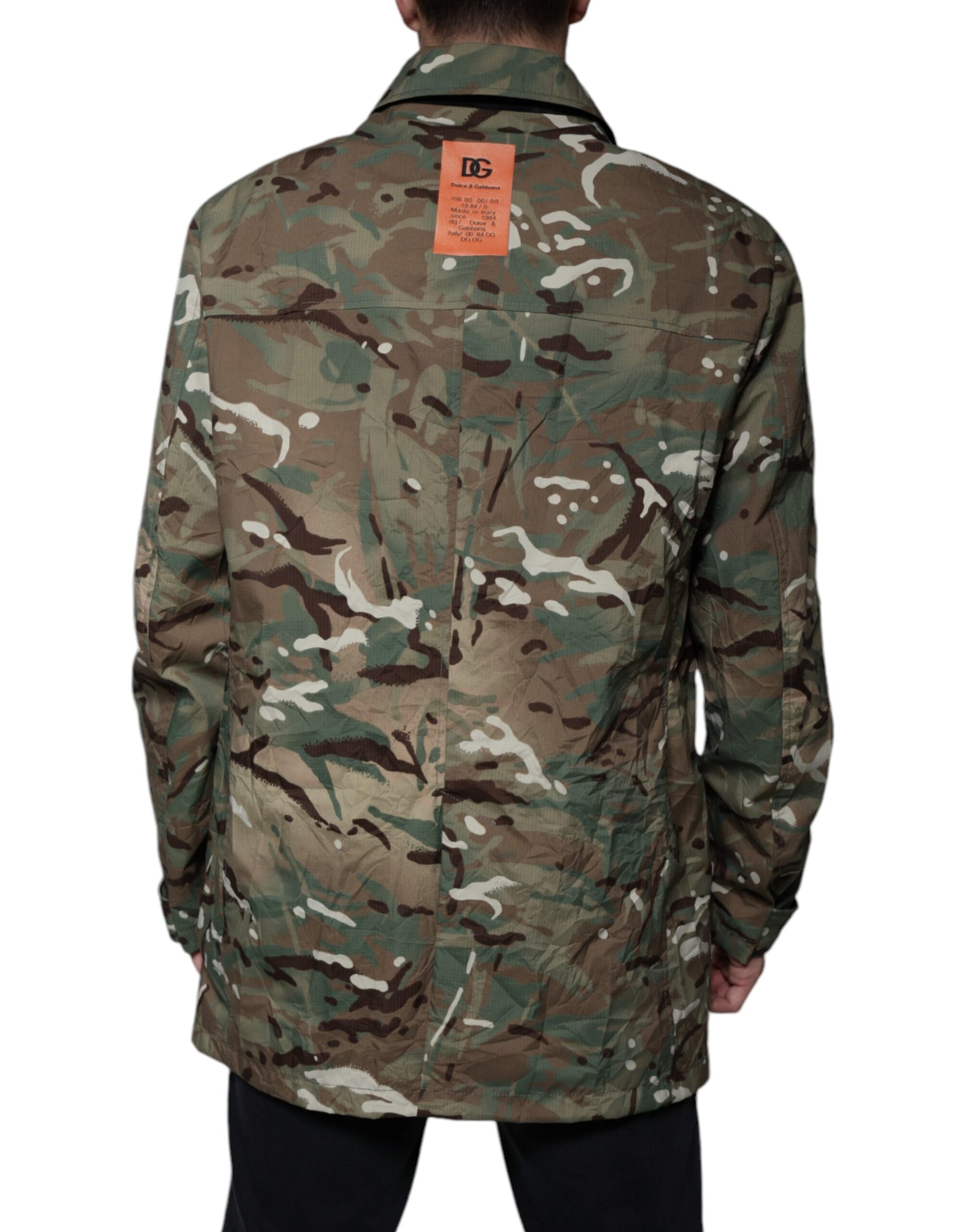 Multicolor Camouflage Collared Coat Jacket