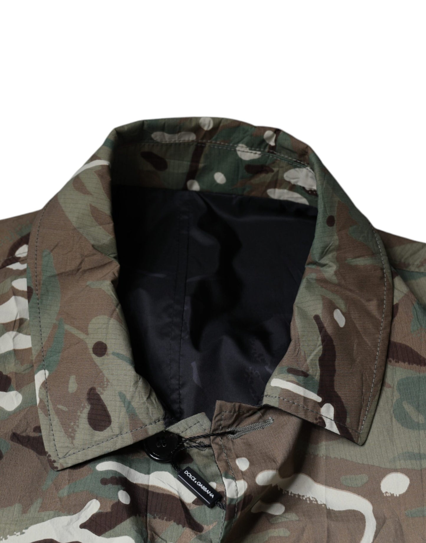 Multicolor Camouflage Collared Coat Jacket