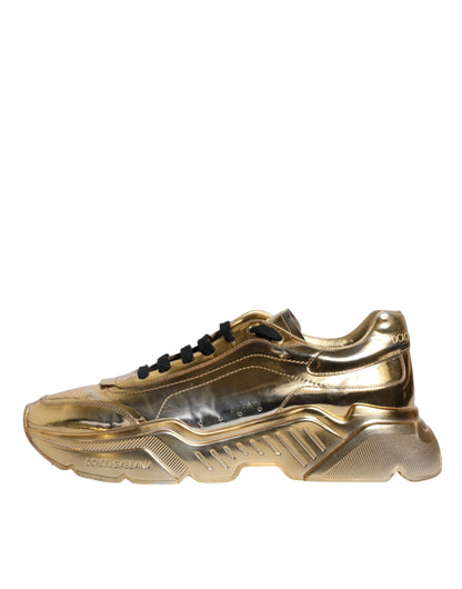 Gold Leather Daymaster Low Top Sneakers Shoes