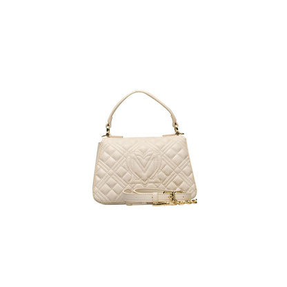 Beige Polyethylene Women Handbag