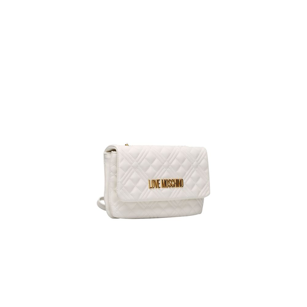 White Polyethylene Women Crossbody Bag