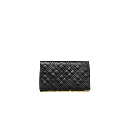 Black Polyethylene Women Crossbody Bag