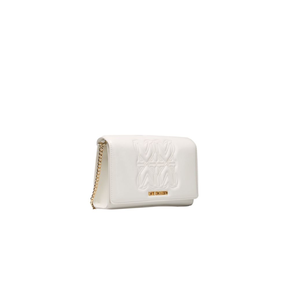 White Polyethylene Women Crossbody Bag