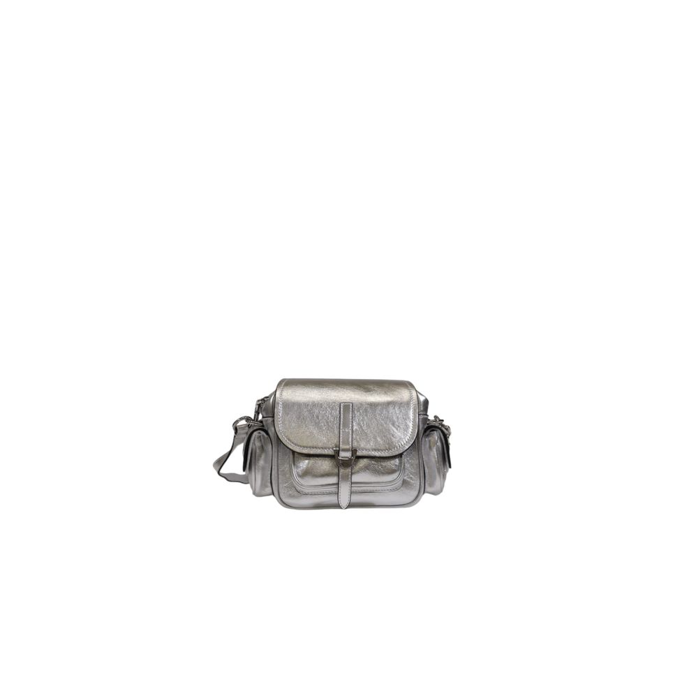 Silver Leather Handbag