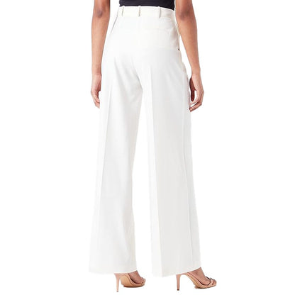 White Polyester Jeans & Pant