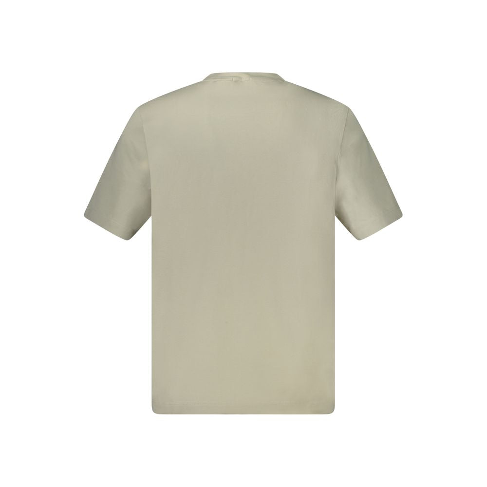 Beige Cotton Men T-Shirt