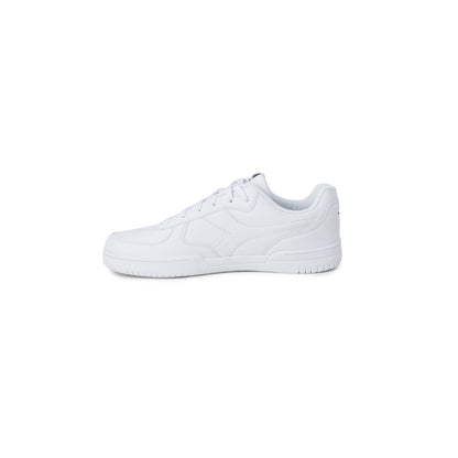 White Synthetic Leather Sneaker