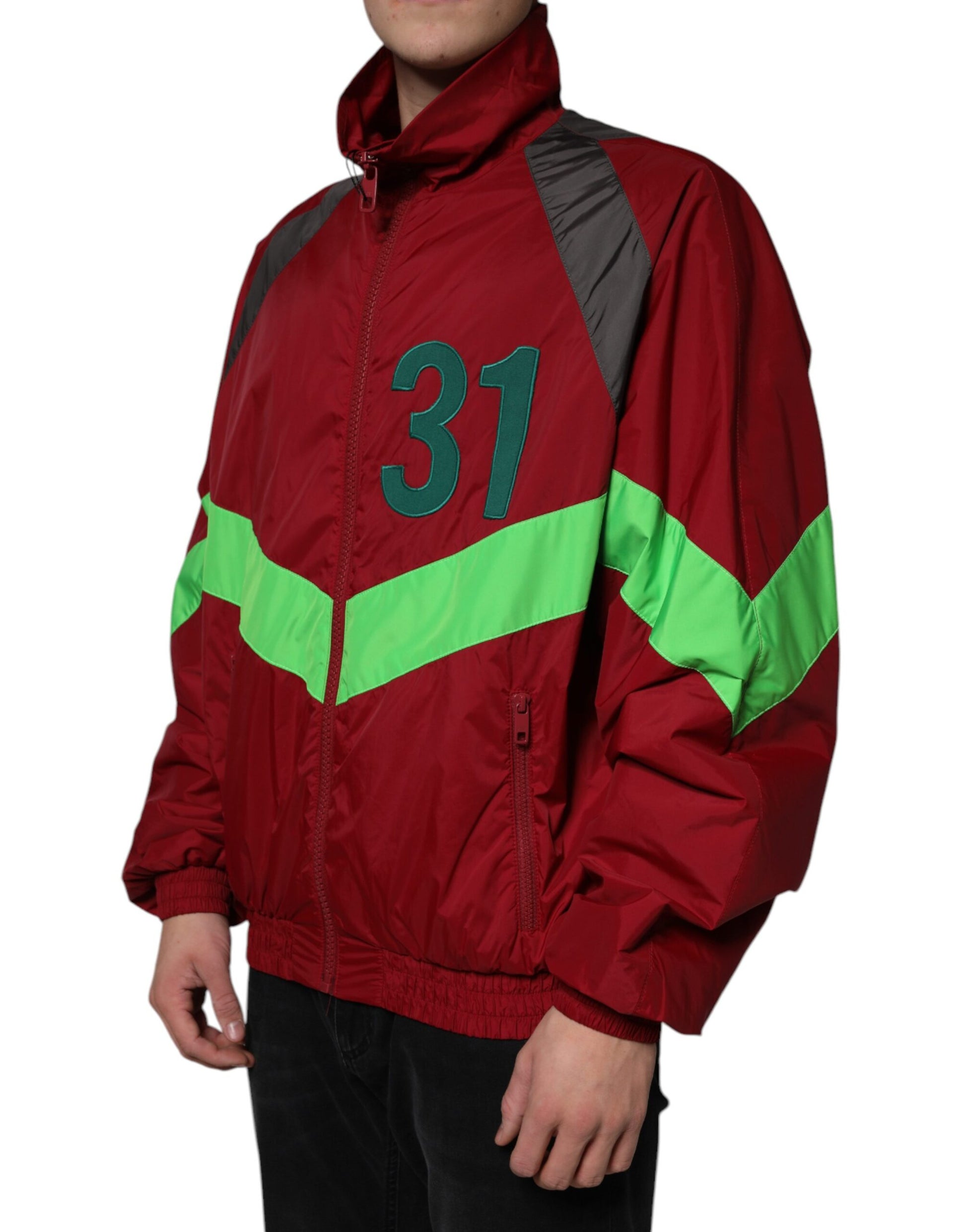 Multicolor Nylon Full Zip Windbreaker Jacket