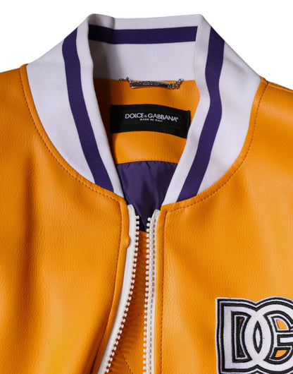 Orange White Full Zip Jersey Bomber Jacket