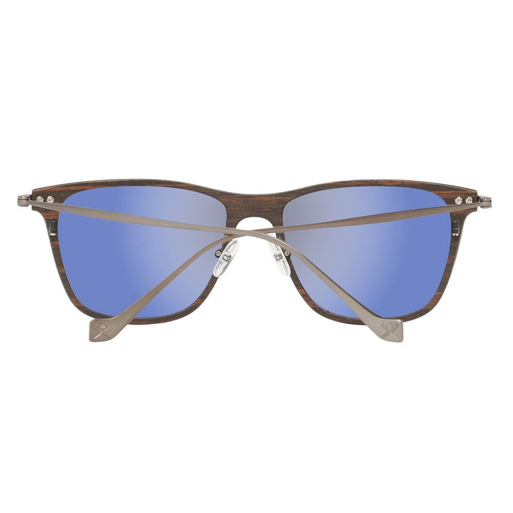 Gray Wood And Metal Sunglasses