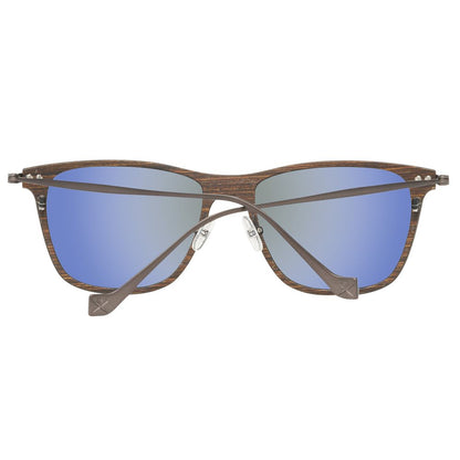 Brown Wood And Metal Sunglasses