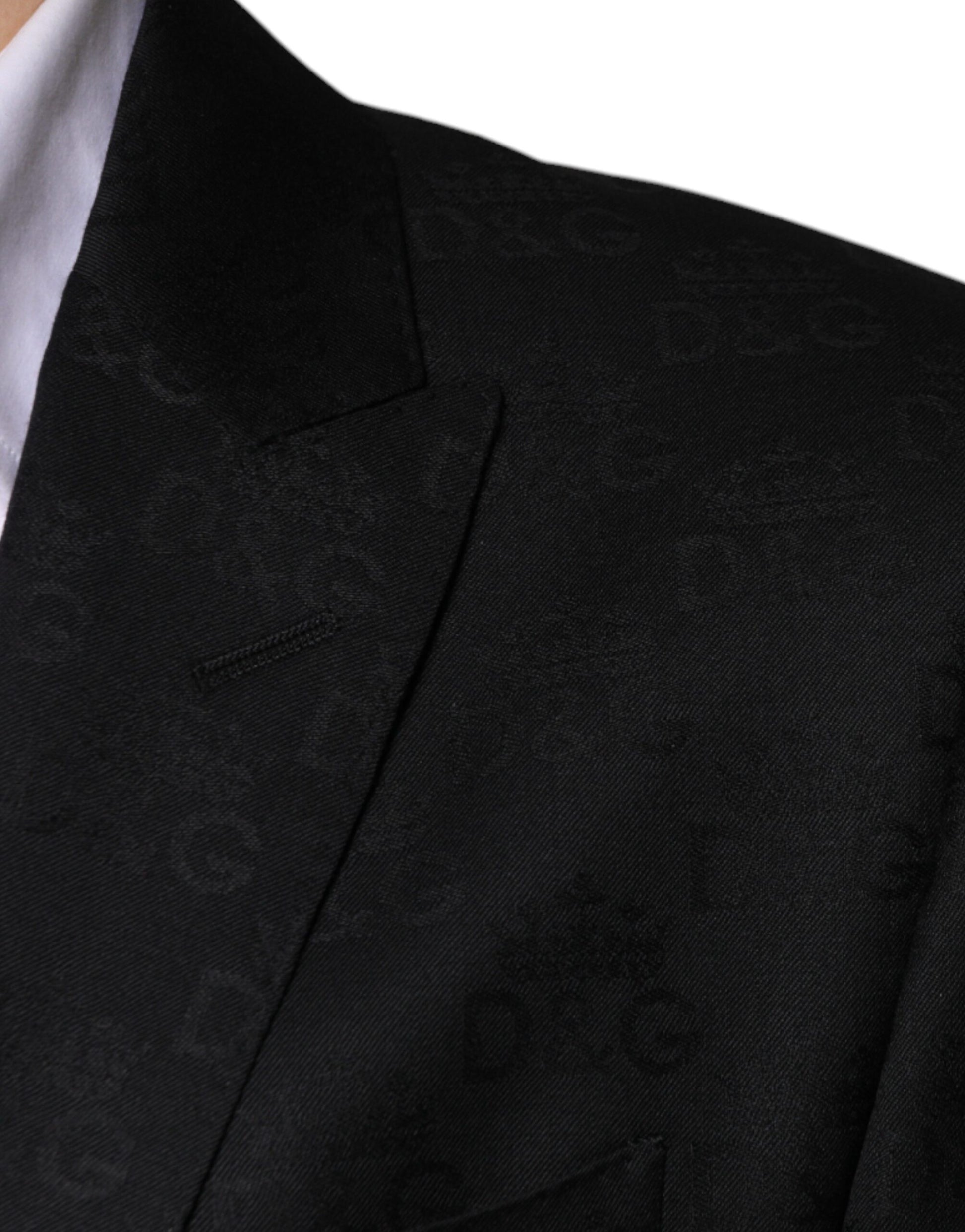 Black Wool Single Breasted Formal Blazer