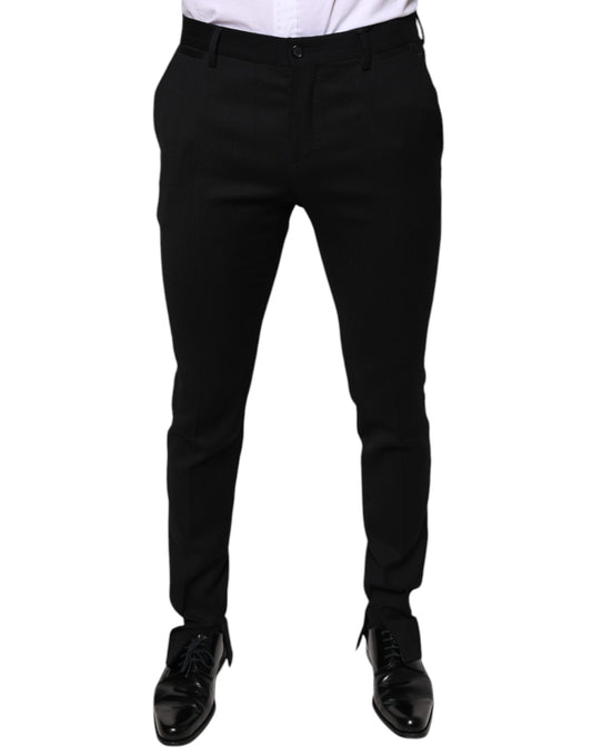 Black Wool Skinny Formal Dress Pants