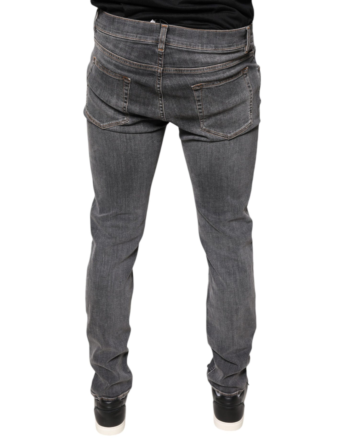 Dark Gray Cotton Stretch Skinny Denim Jeans