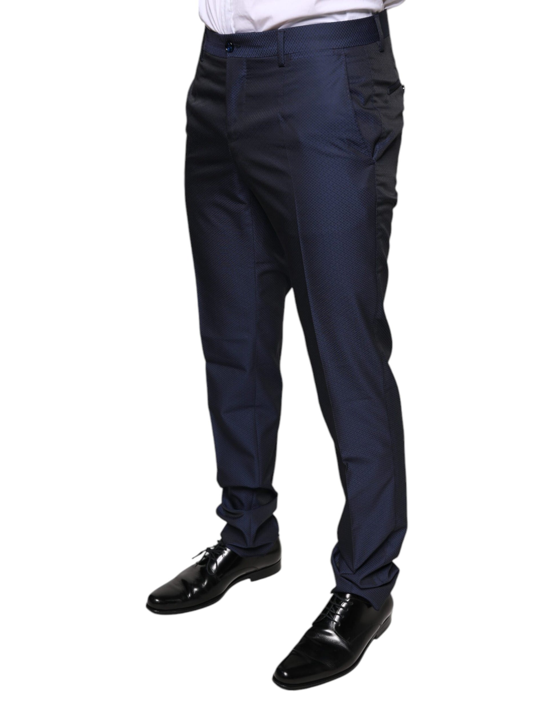 Blue Polyester Formal Tuxedo Pants