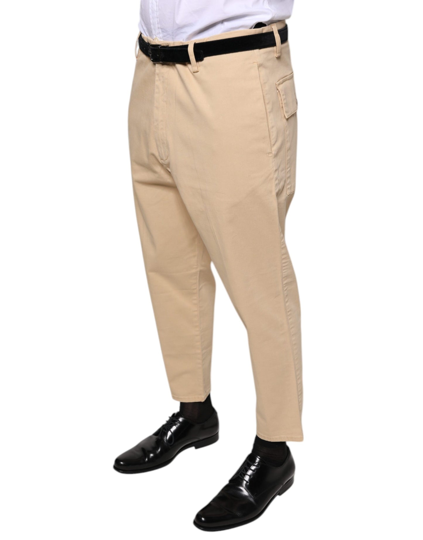 Beige HOUSTON Men Cropped Dress Pants