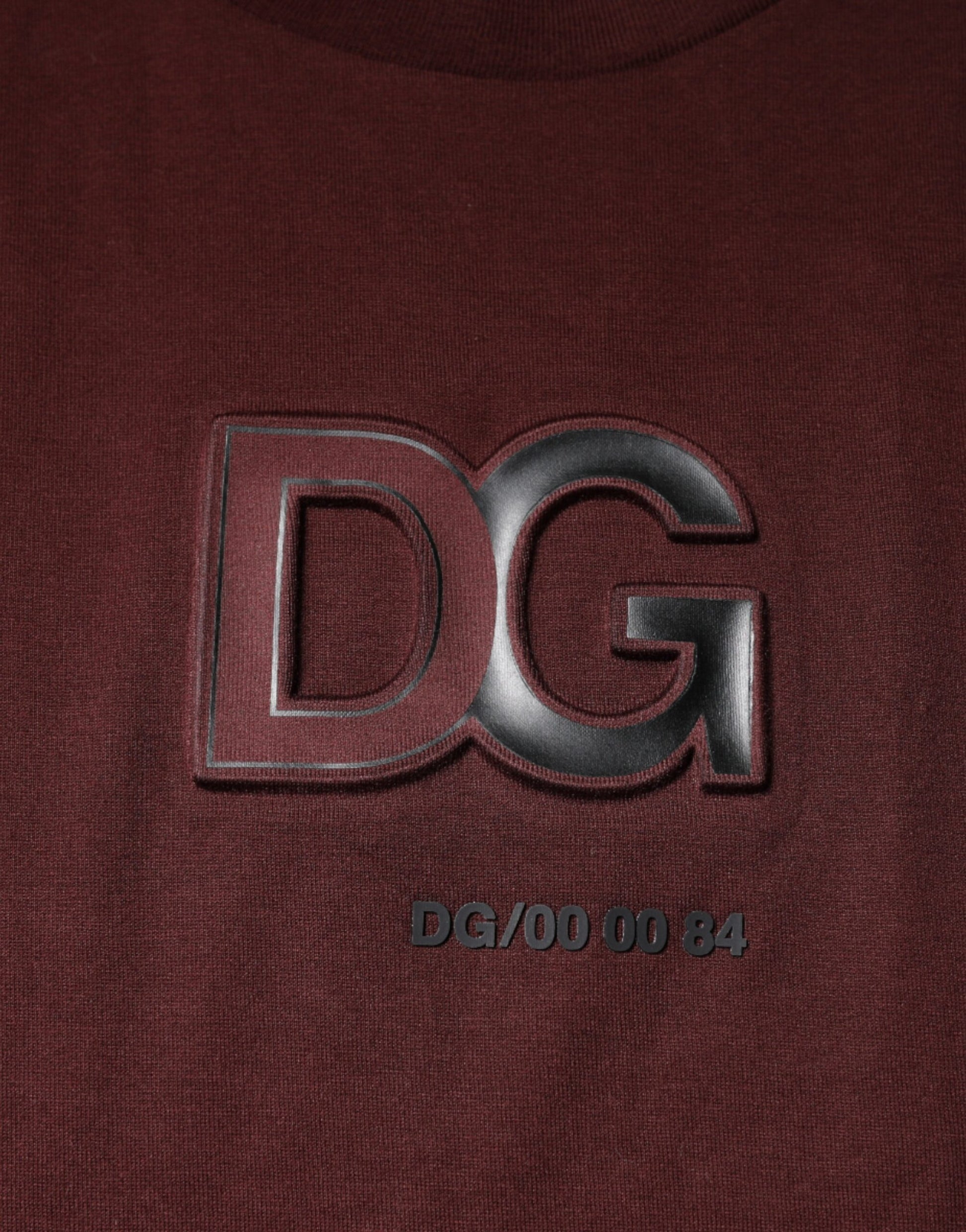 Maroon DG Logo Cotton Crew Neck T-shirt