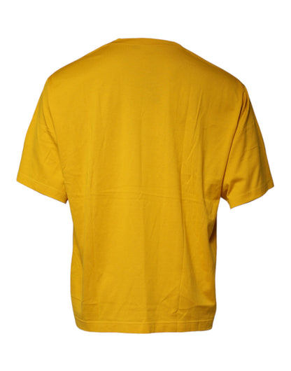 Mustard Embossed Logo Crew Neck T-shirt