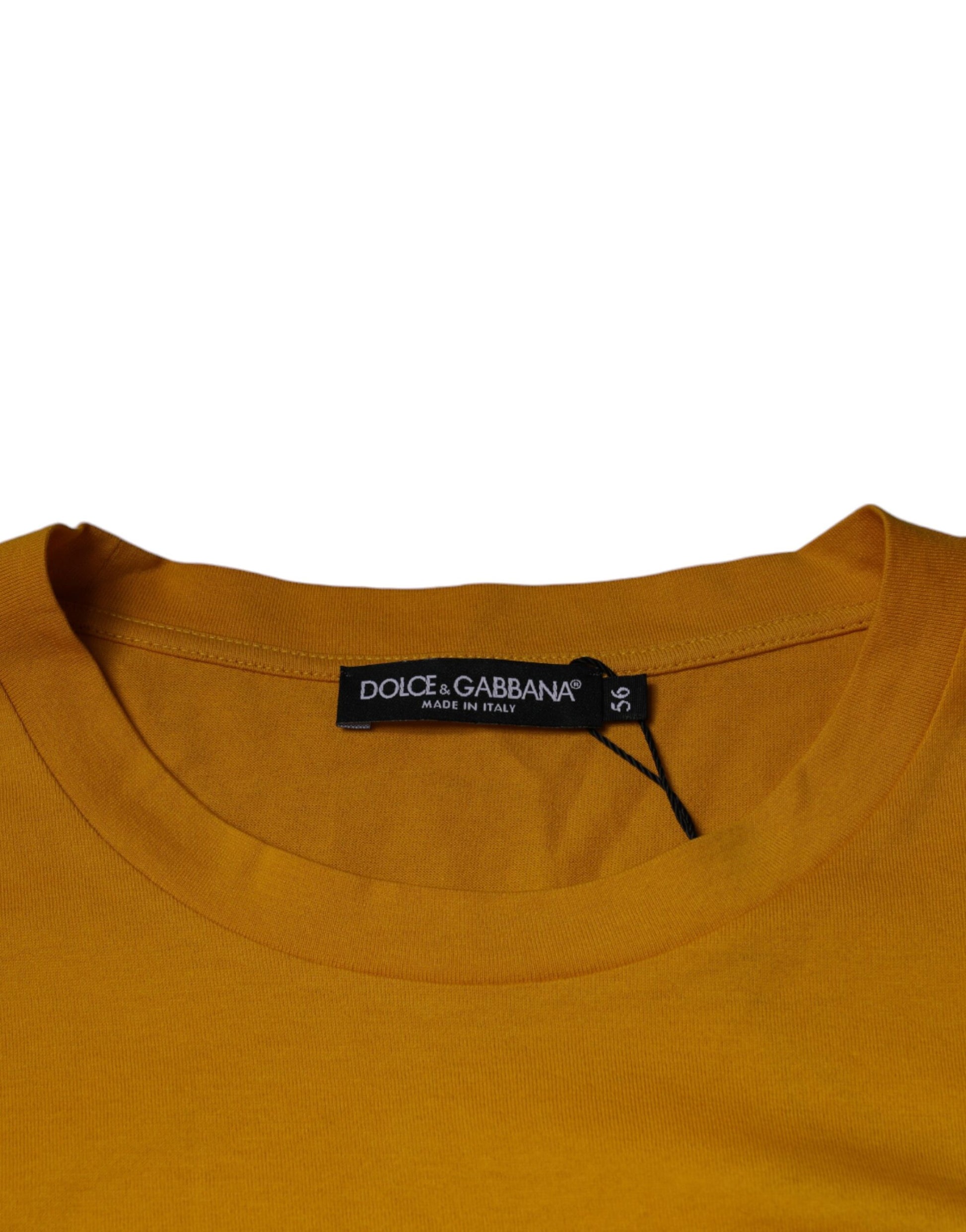 Mustard Embossed Logo Crew Neck T-shirt