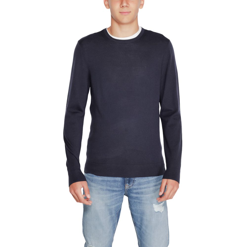 Blue Wool Wool T-Shirt