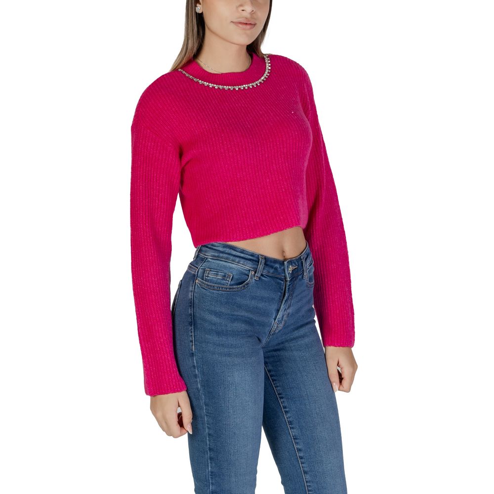 Pink Polyester Polyester Sweater