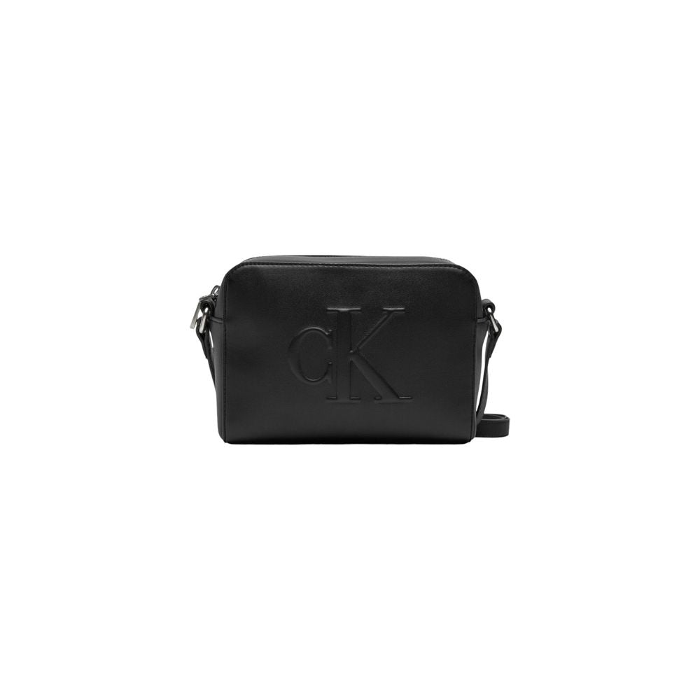 Black Synthetic Leather Handbag