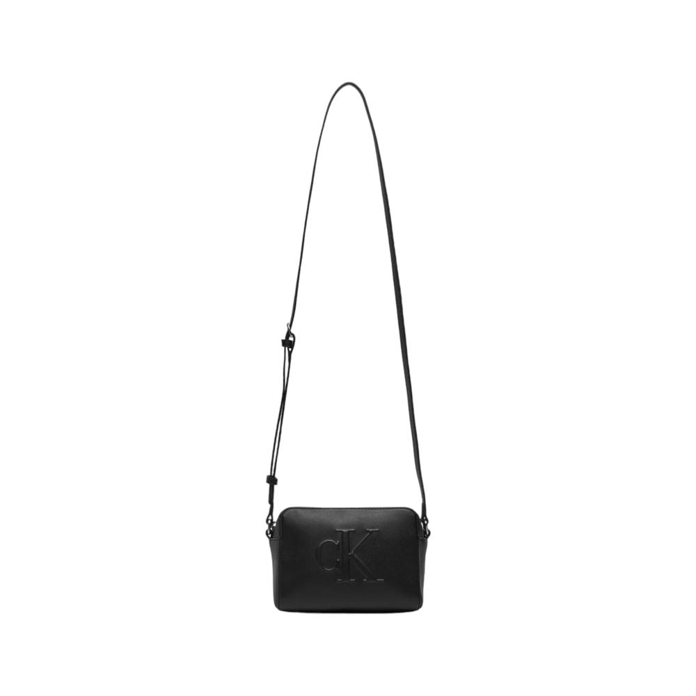 Black Synthetic Leather Handbag