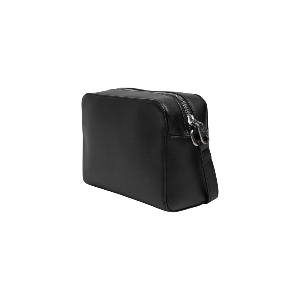 Black Synthetic Leather Handbag