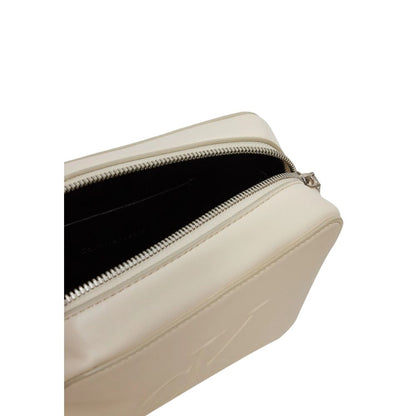 Cream Synthetic Leather Handbag