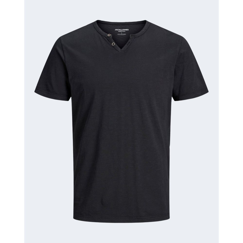 Black Cotton Cotton T-Shirt