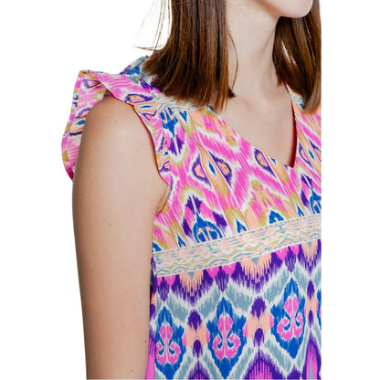 Multicolor Polyester Polyester Tops & T-Shirt