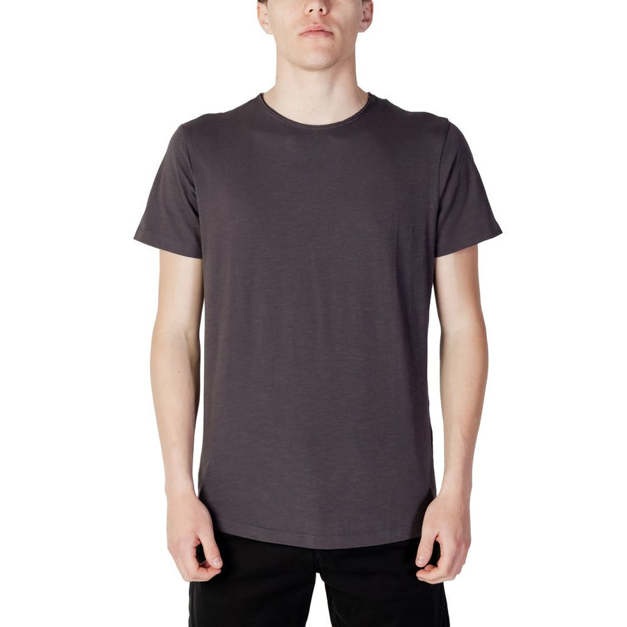 Gray Cotton Cotton T-Shirt