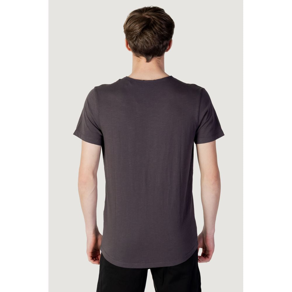 Gray Cotton Cotton T-Shirt