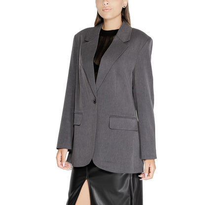 Gray Polyester Polyester Suits & Blazer